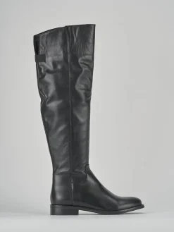 Stivali tacco 2cm pelle nero