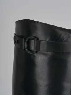 Stivali tacco 3cm pelle nero