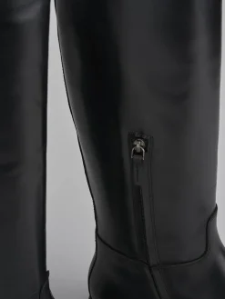 Stivali tacco 3cm pelle nero