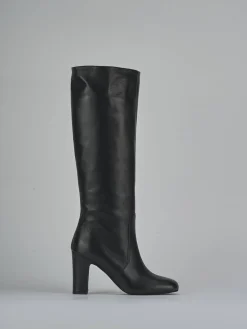 Stivali tacco 8cm pelle nero