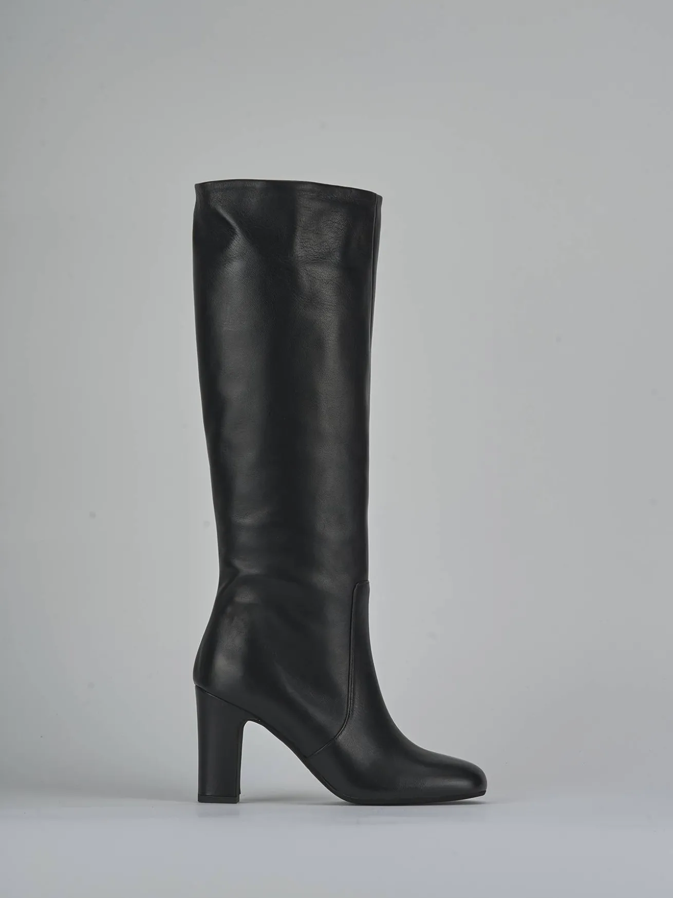 Stivali tacco 8cm pelle nero