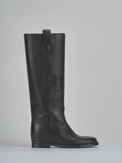 Stivali tacco 2cm pelle nero