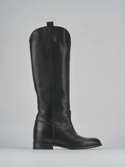 Stivali tacco 2cm pelle nero