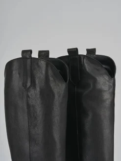 Stivali tacco 2cm pelle nero