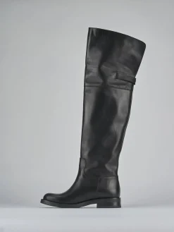 Stivali tacco 1cm pelle nero