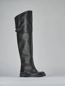 Stivali tacco 1cm pelle nero