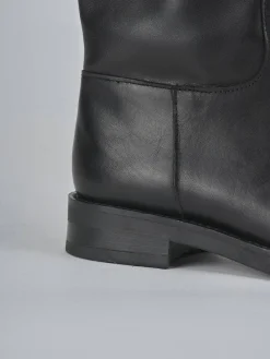 Stivali tacco 1cm pelle nero