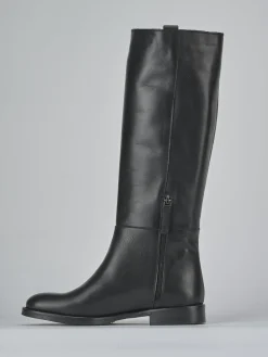 Stivali tacco 2cm pelle nero