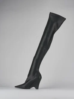 Stivali tacco 9cm pelle nero