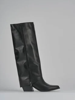 Stivali tacco 7cm pelle nero