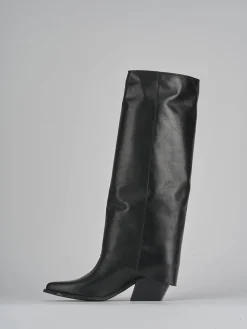 Stivali tacco 7cm pelle nero