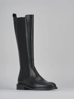 Stivali tacco 2cm pelle nero