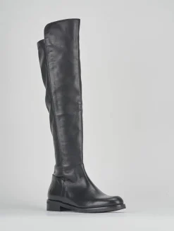 Stivali tacco 2cm pelle nero