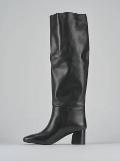 Stivali tacco 6cm pelle nero