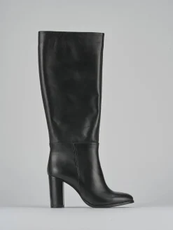 Stivali tacco 8cm pelle nero