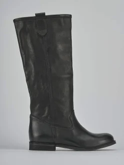 Stivali tacco 1cm pelle nero