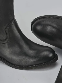 Stivali tacco 1cm pelle nero