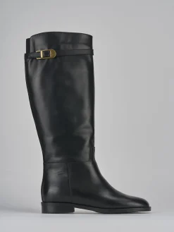 Stivali tacco 2cm pelle nero