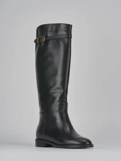 Stivali tacco 2cm pelle nero