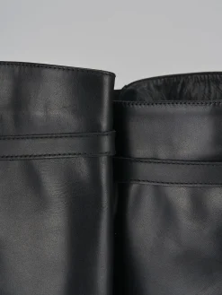 Stivali tacco 2cm pelle nero