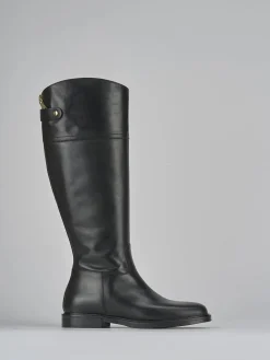 Stivali tacco 2cm pelle nero