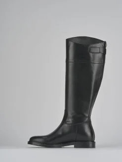 Stivali tacco 2cm pelle nero