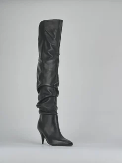 Stivali tacco 6cm pelle nero