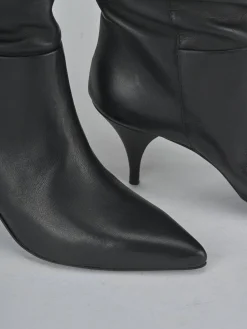 Stivali tacco 6cm pelle nero