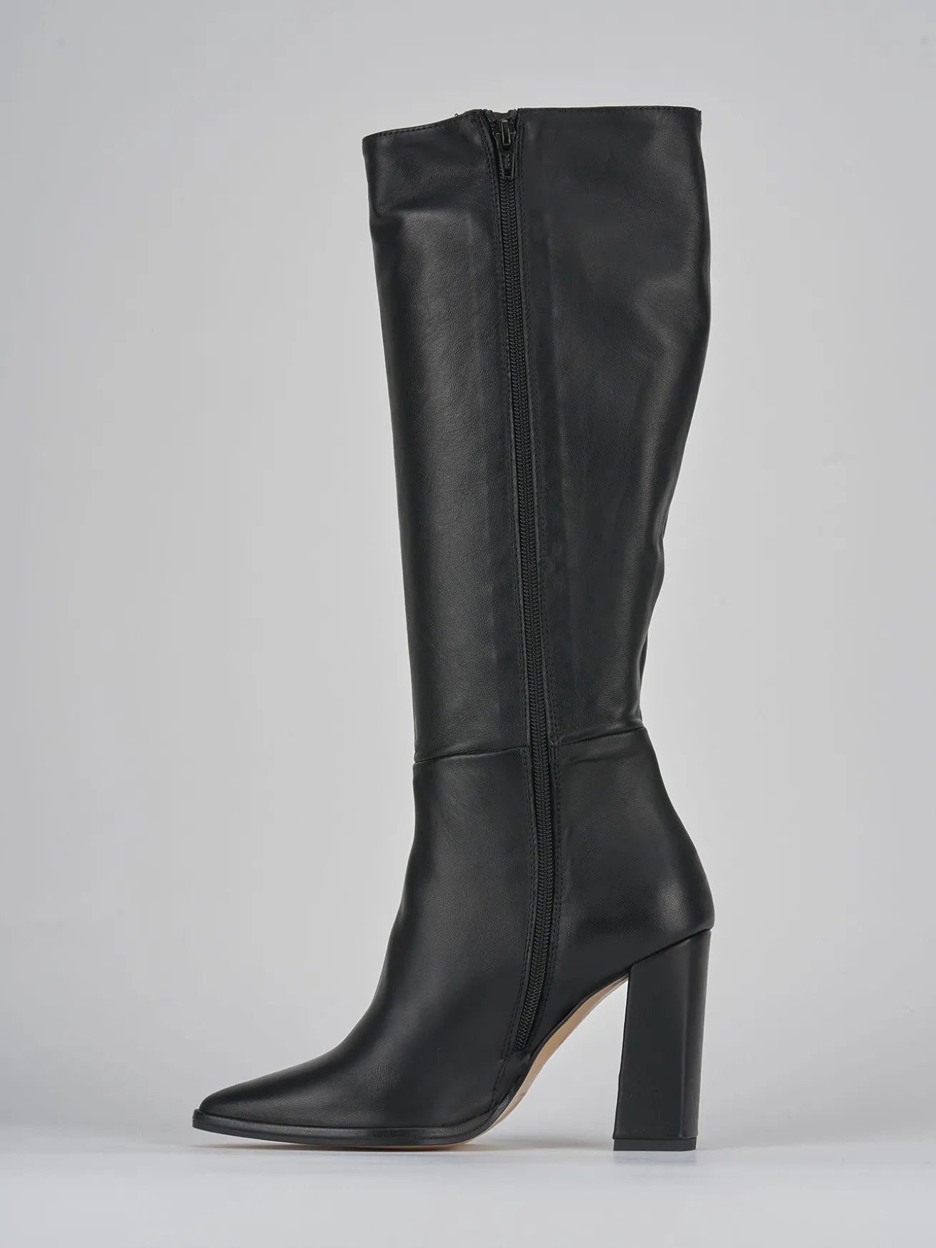 Stivali tacco 9cm pelle nero