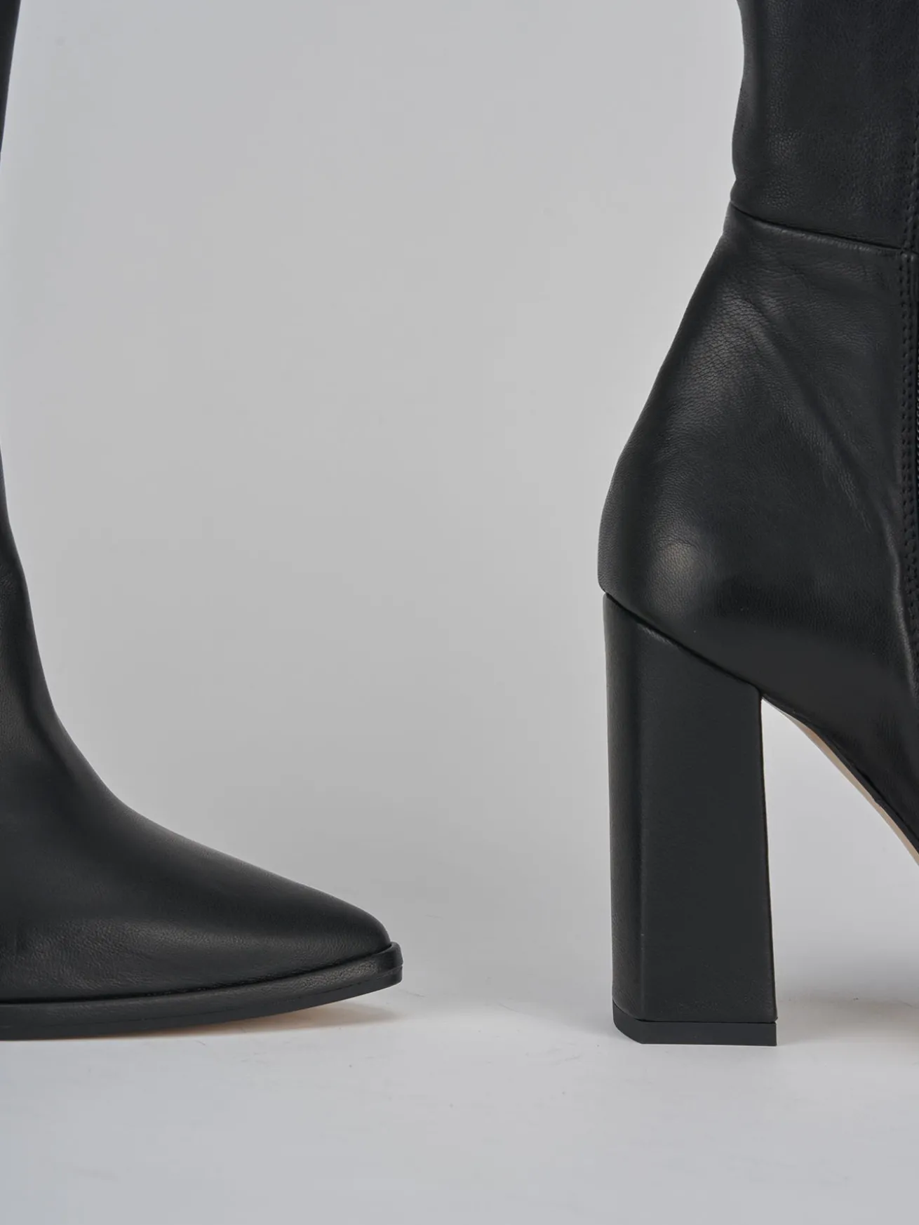 Stivali tacco 9cm pelle nero