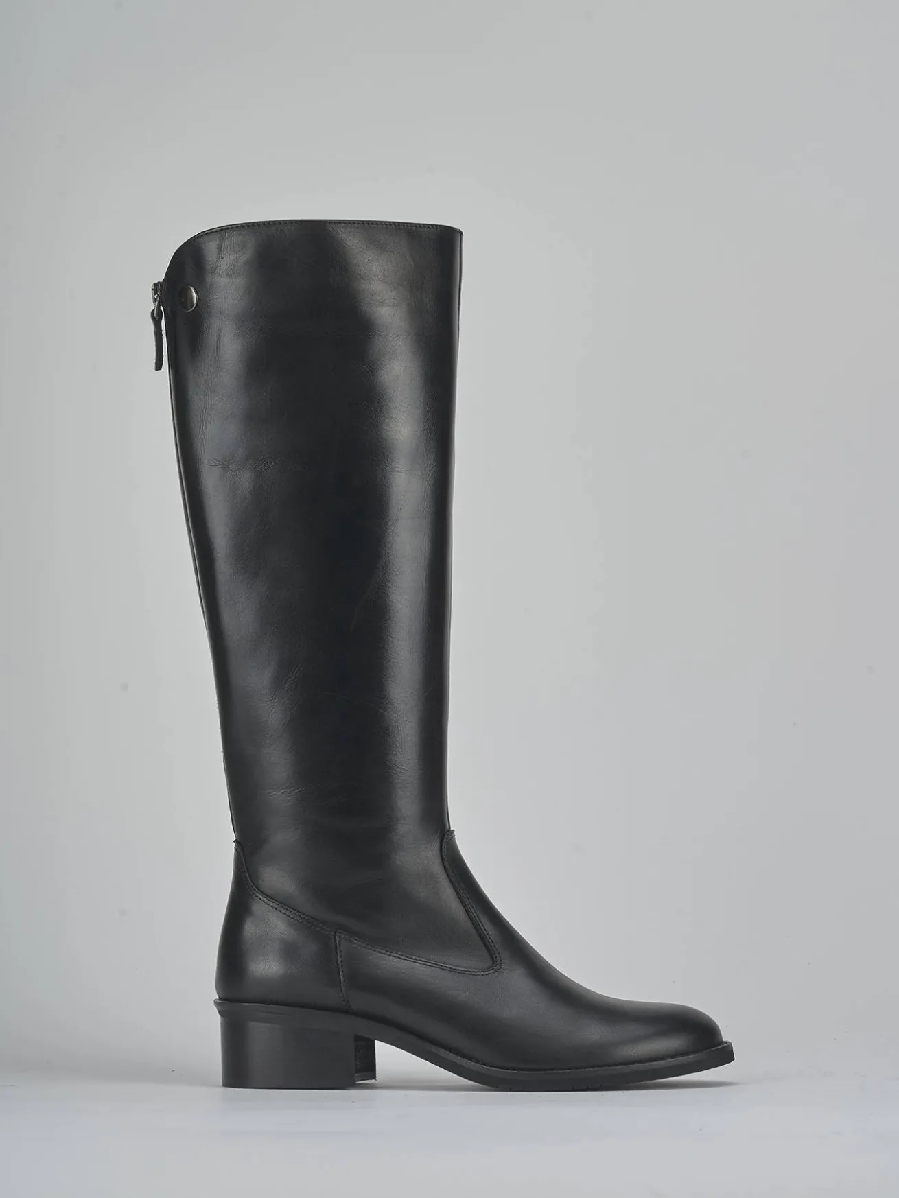 Stivali tacco 4cm pelle nero