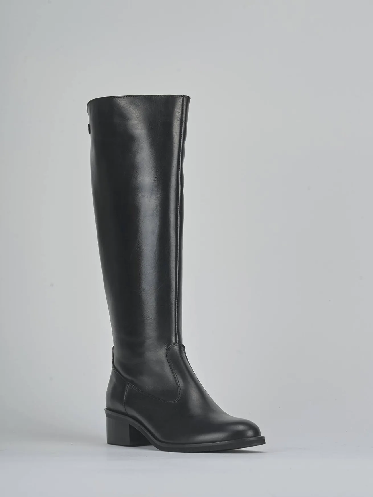 Stivali tacco 4cm pelle nero