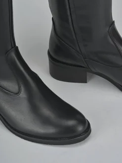 Stivali tacco 4cm pelle nero