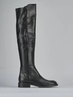 Stivali tacco 2cm pelle nero