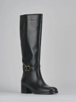 Stivali tacco 4cm pelle nero