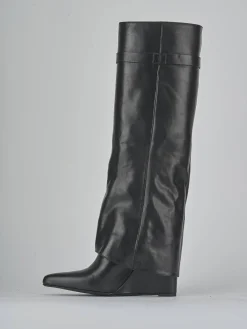 Stivali tacco 9cm pelle nero