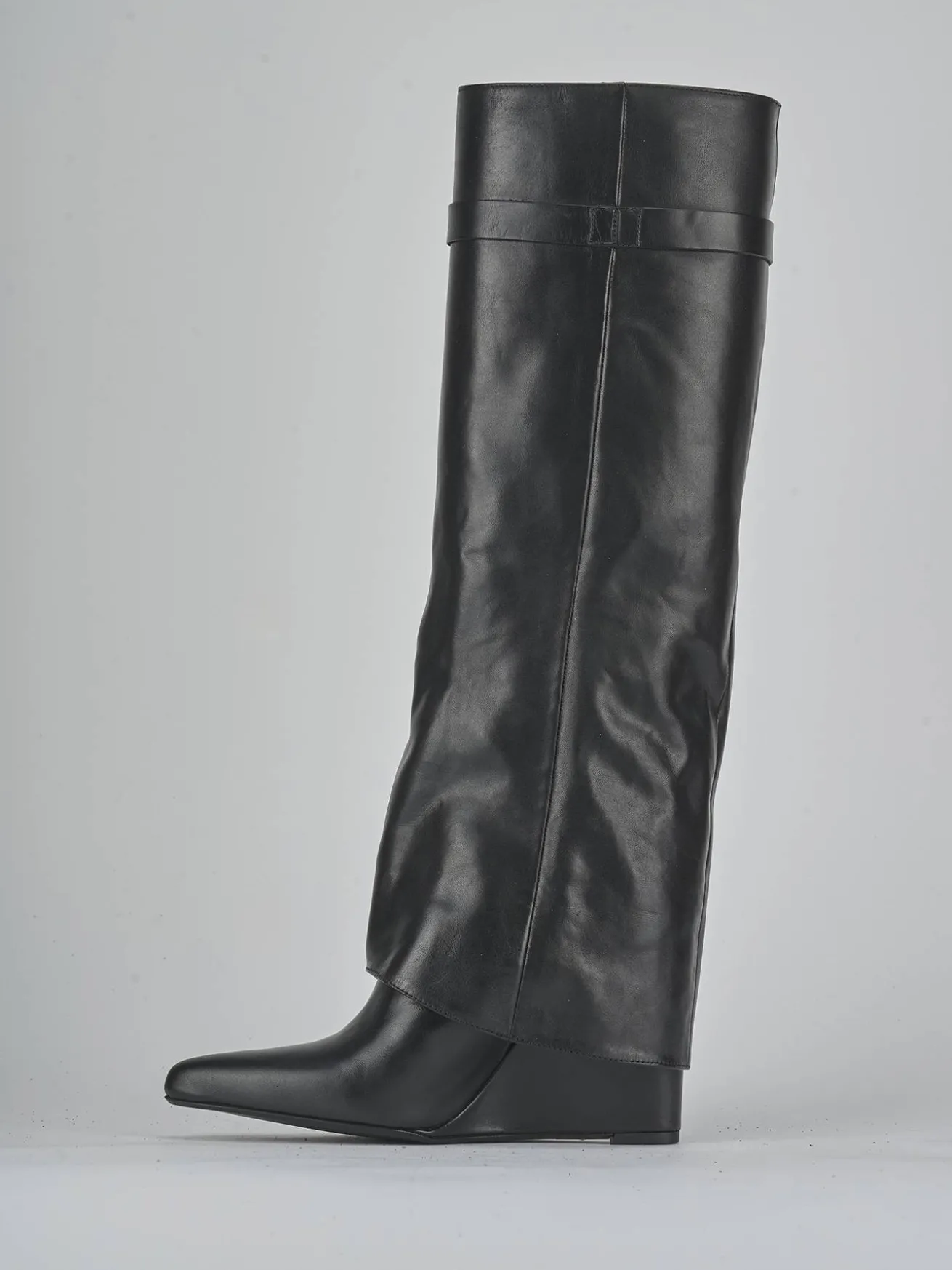 Stivali tacco 9cm pelle nero