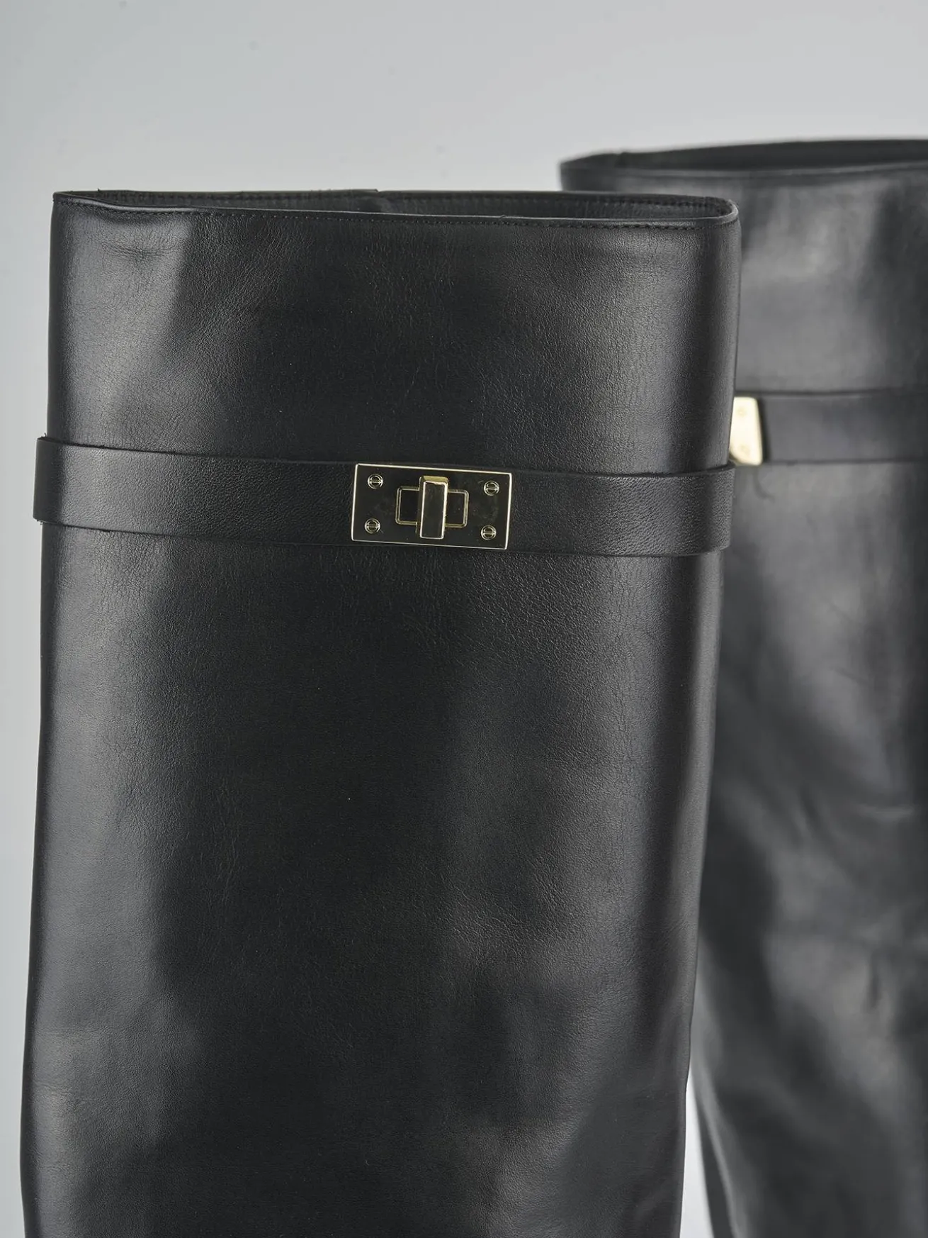 Stivali tacco 9cm pelle nero