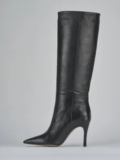 Stivali tacco 9cm pelle nero