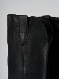 Stivali tacco 3cm pelle nero