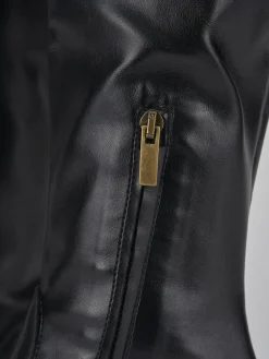 Stivali tacco 2cm pelle nero