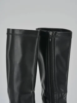 Stivali tacco 7cm pelle nero