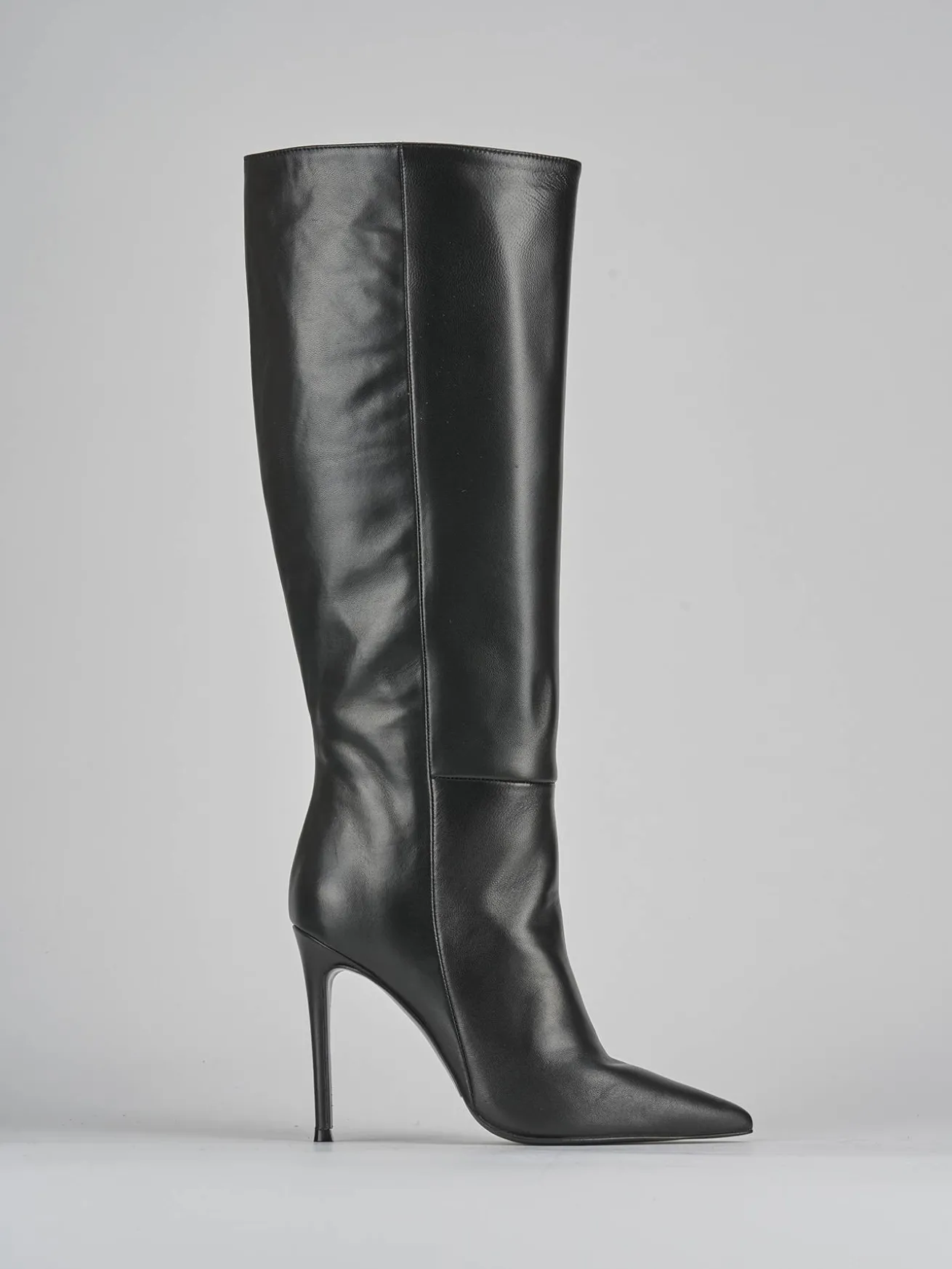 Stivali tacco 10cm pelle nero