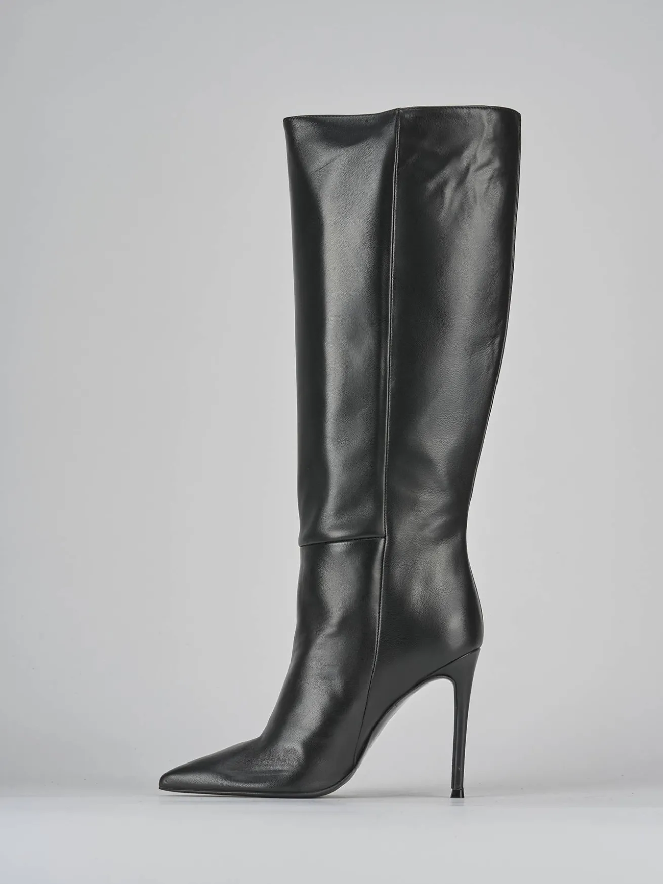 Stivali tacco 10cm pelle nero