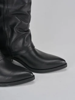 Stivali tacco 4cm pelle nero