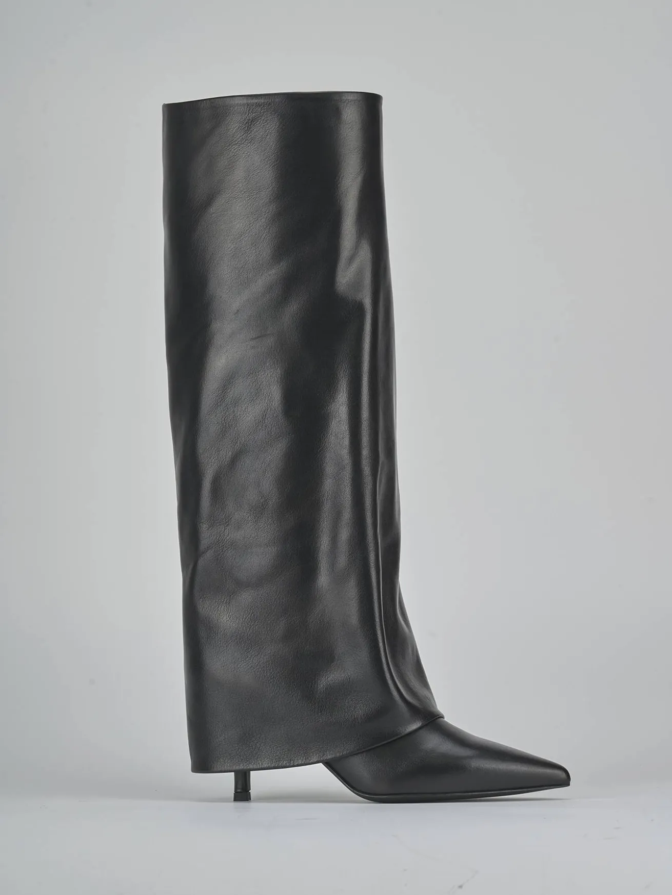 Stivali tacco 7cm pelle nero