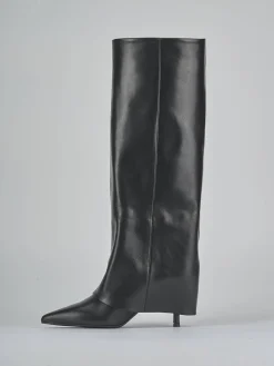 Stivali tacco 7cm pelle nero