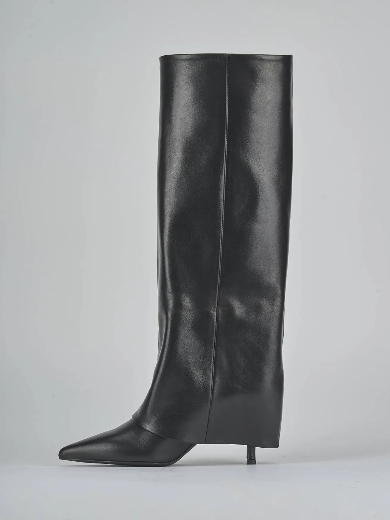 Stivali tacco 7cm pelle nero