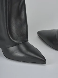 Stivali tacco 7cm pelle nero