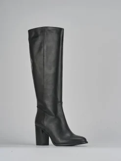 Stivali tacco 8cm pelle nero